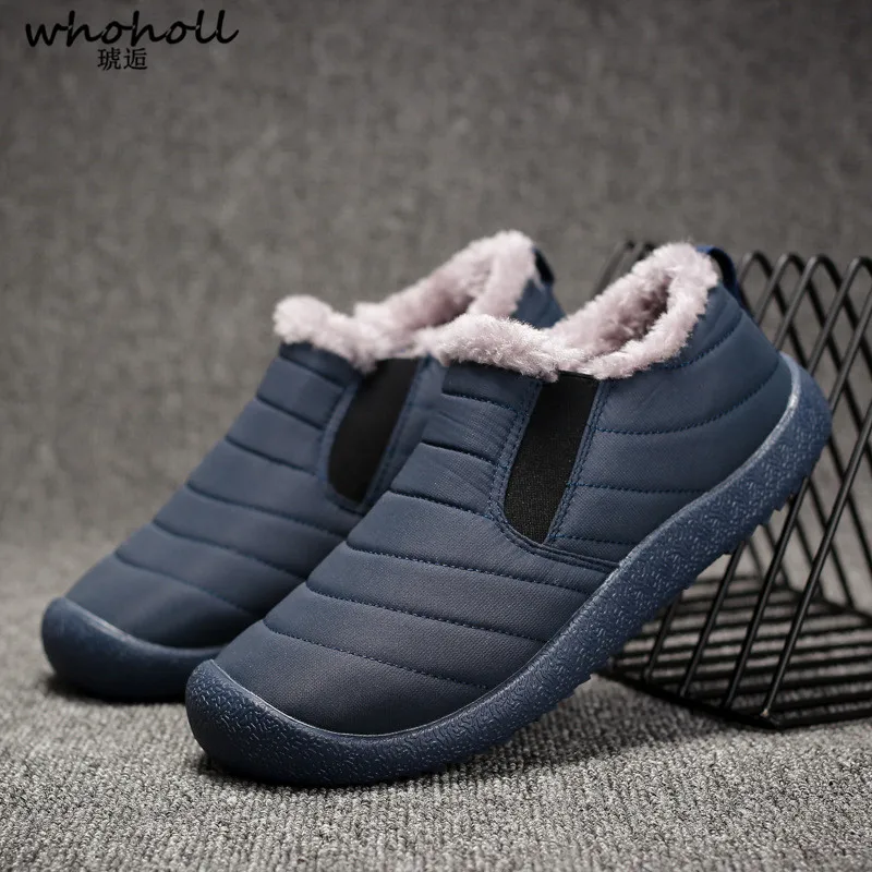 

WHOHOLL Shoes Men Winter Cotton-padded Shoes Man Warm Waterproof Rain Boots Shoes Tenis Masculino Adulto Male Masculina