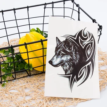 

2pcs Large Wolf Head Waterproof Temporary Removable Tattoo Arm Leg Body Art Tattoo Sticker For Body Art Girl Women Men