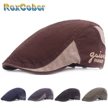 RoxCober старинные мужские женские вперед Кепки хлопок головные уборы Ivy Повседневное для гольфа вождения солнцезащитные плоская кепка таксиста Кепки береты кепка газетчика 005
