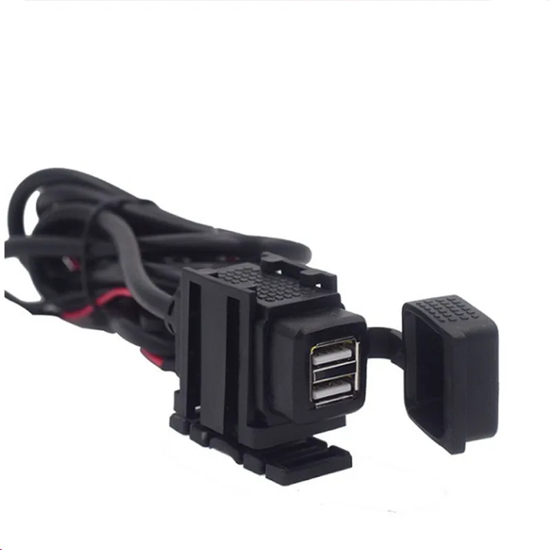 Dual USB Port 12V Waterproof Motorbike Motorcycle Handlebar Charger Adapter Power Supply Socket For Phone GPS MP4 DC 5V 2.1A