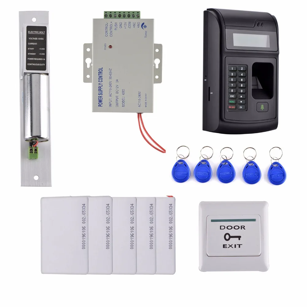 

Electric Bolt Lock+ 3000 Users LCD Biometric PIN Code 125KHz RFID ID Card Reader Door Lock Fingerprint Access Control System