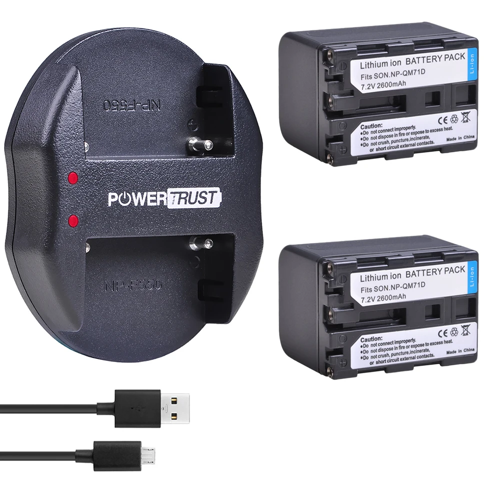 

2X NP-QM71D QM71D Battery and USB Charger for Sony CCD-TRV107, TRV108, TRV118, TRV128, TRV138, TRV150, TRV228, TRV250, TRV270,