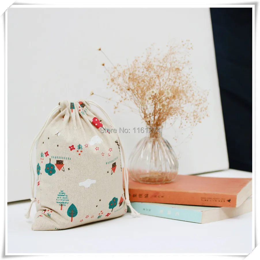 

wholesale 9x12cm 50pcs Tower printing Cotton Bags wedding pouch Gift bags Free Shipping
