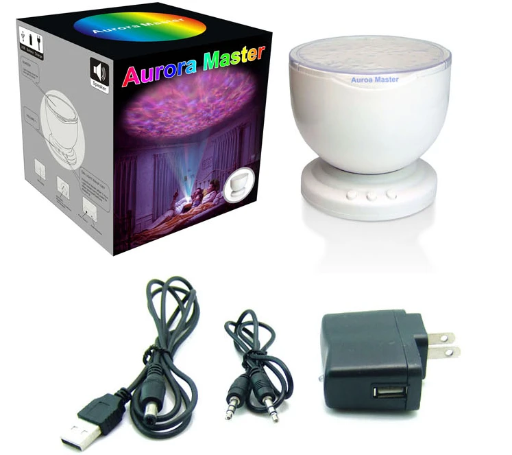 

Rainbow Wave Projector Lamp & Speakers Daren Waves Led nightlight MINI-Wave Aurora Master Night light Lap Speakers for MP3 Phone