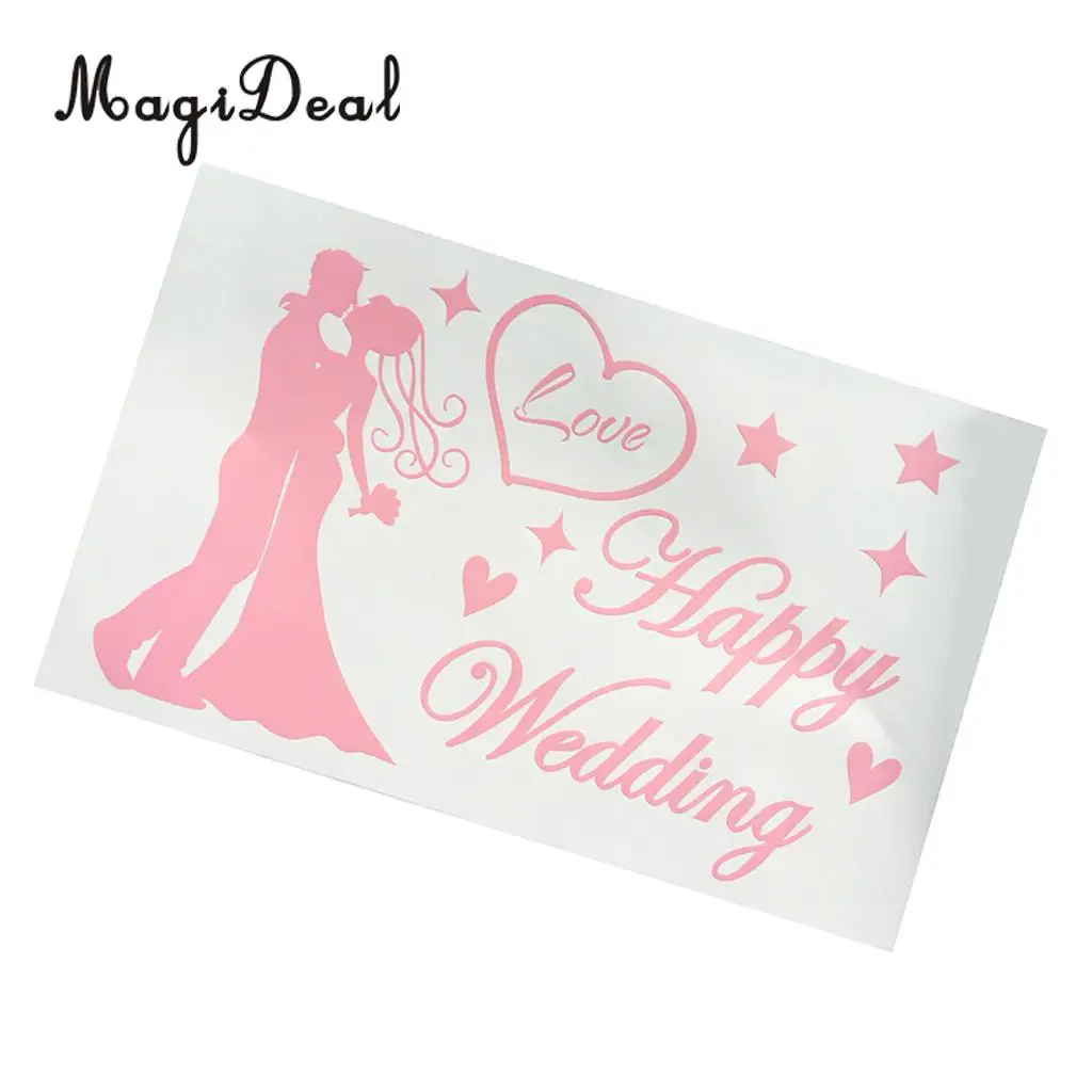 Romantic Happy Wedding Stickers Decal Jumbo Clear Bobo Balloons DIY Decorations