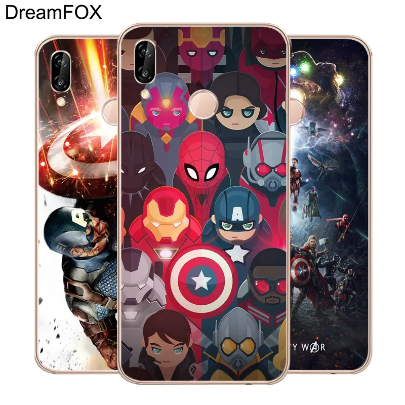 DREAMFOX M308 Америка Супергерой Мягкий ТПУ силиконовый чехол для huawei Honor 6A 6C 7X9 10 P20 P30 Lite