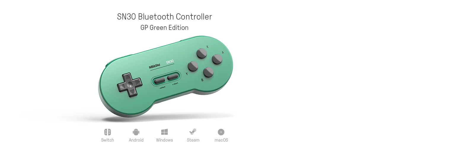 Retro 8Bitdo SN30 GB Version Green BT Wireless Gamepad Joystick for Switch Raspberry Model B3+ PC and TV Box
