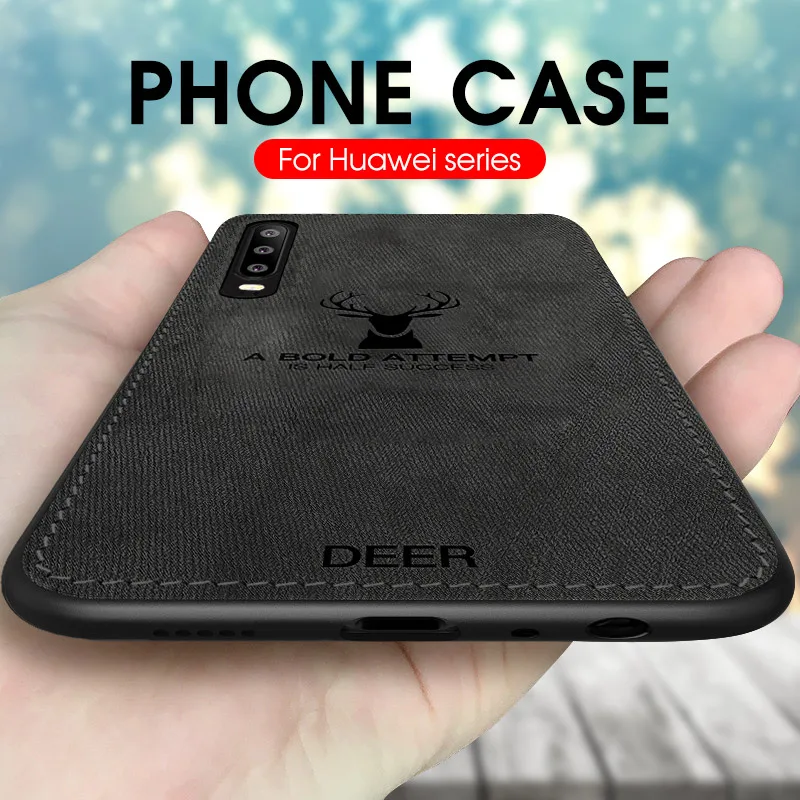 

Cloth Canvas Phone Case For Huawei P30 Pro P30 P20 P10 Lite P10 Plus P Smart 2019 Mate 10 20 Lite Mate 20 Pro Pattern TPU Cases
