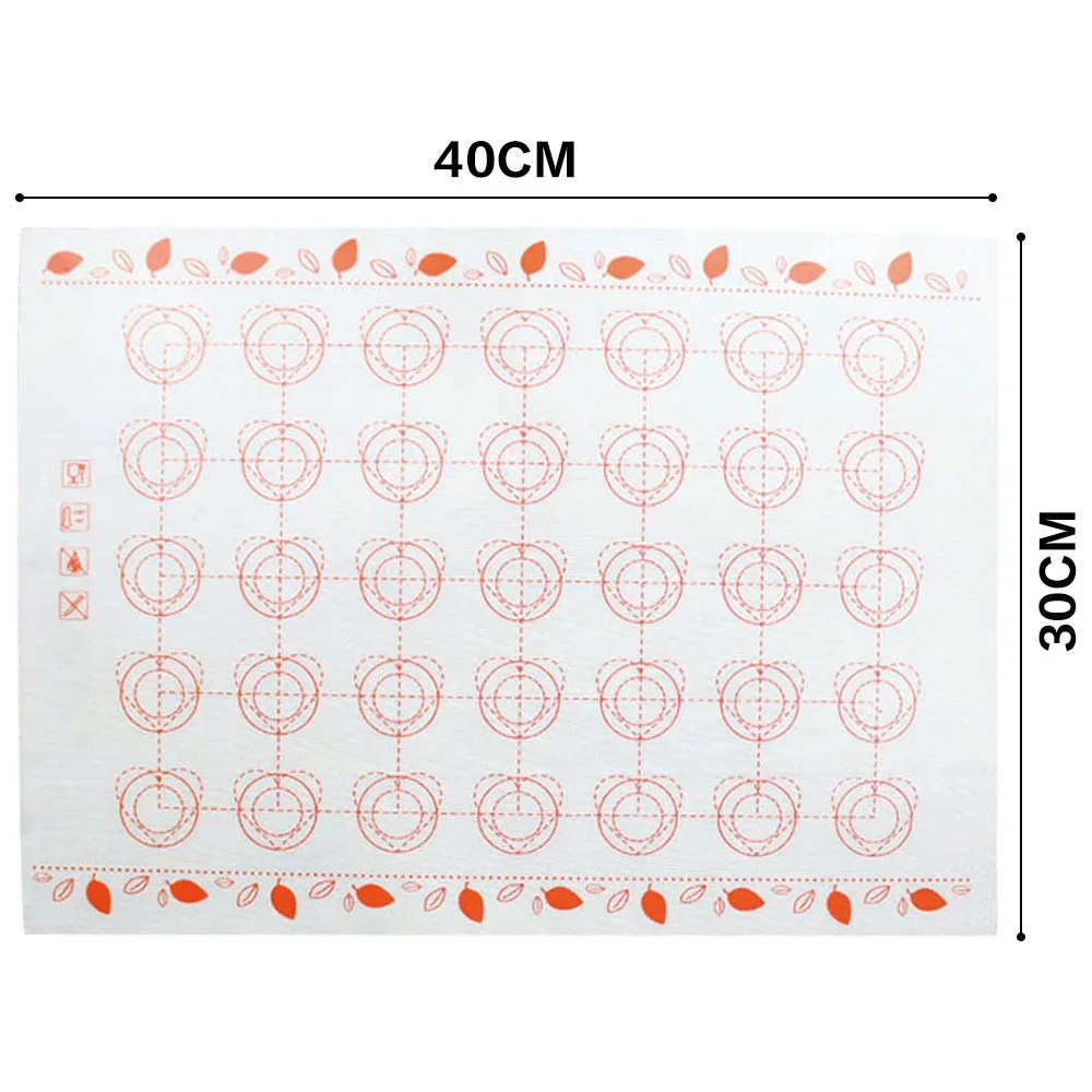 1 шт антипригарный силиконовый коврик для макарон прокатки маты для теста для выпечки духовка, макароны инструмент стекловолокна торт коврик Инструменты для выпечки - Цвет: PJ6032O-L