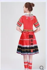 Женская одежда Hmong Miao, Древние Традиционные китайские платья для танцев, большие размеры xxxl, комплекты одежды, топы, юбки с вышивкой