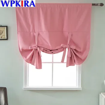 

Polyester Solid Green Roman Curtains Blinds Short Window Curtain Pink Cloth Window Treatments Roman Curtain Blackout DL010-30