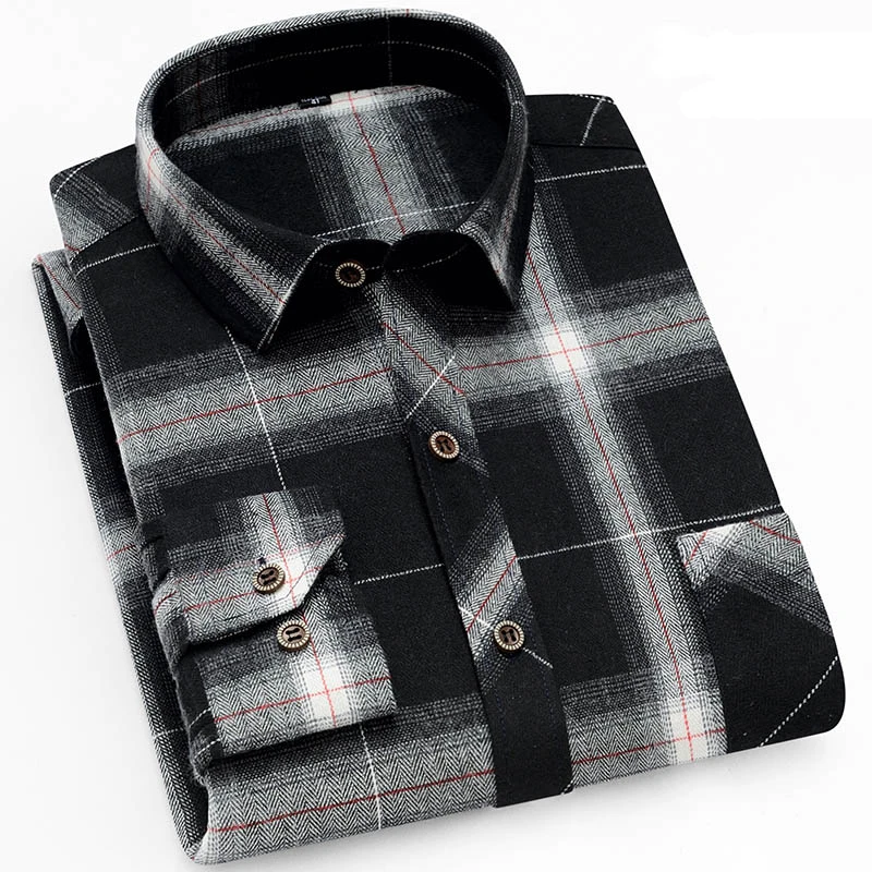 

Aoliwen Menâ€™s Plaid Flannel Shirts Long Sleeve Casual Button Down Slim Fit Outfit for Camp Hanging Out or Work casual shirt