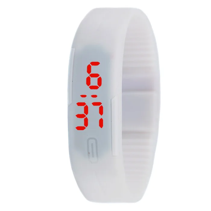 12 цветов модные женские мужские резиновые светодиодный часы Дата спортивный браслет цифровые наручные часы водонепроницаемые красочные Saat Relogio Feminino - Цвет: Белый