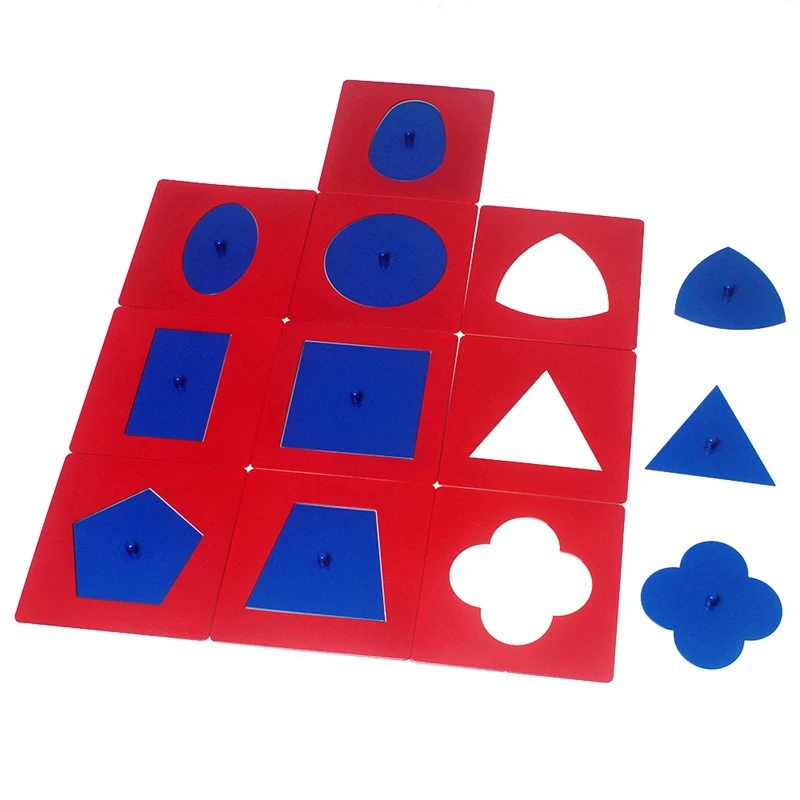 

Baby Toys Materials Professional Quality Metal Insets Set/10 Early Childhood Education Preschool Geometrical Shapes