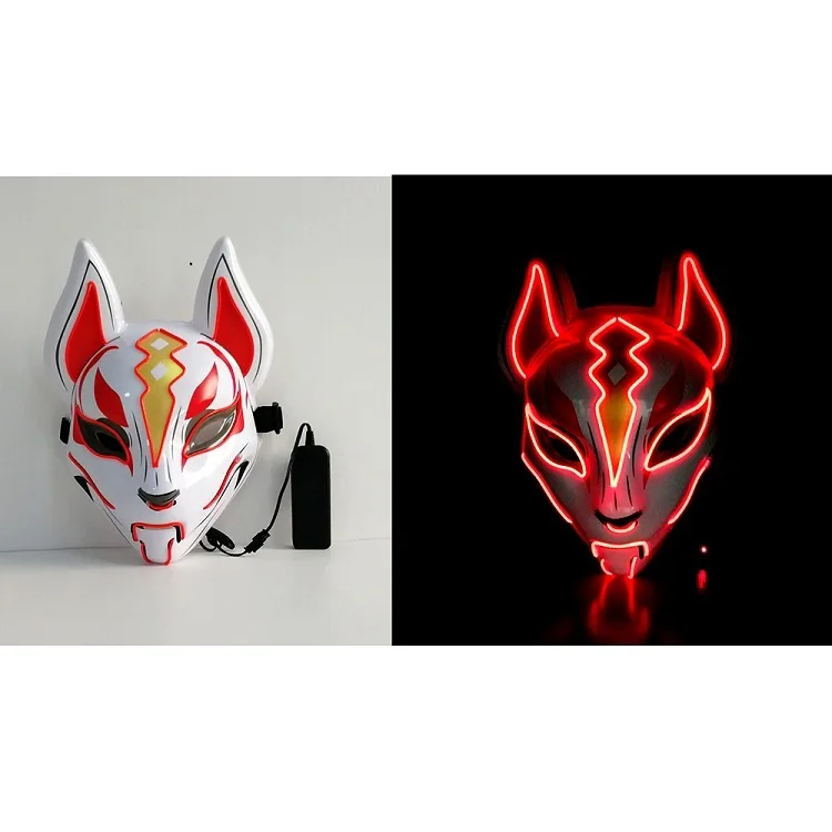 Fortniter Fox Mask Led Light Mask Halloween Pary Cosplay Prop Adult Kids Drift Mask Christmas Gift (2)