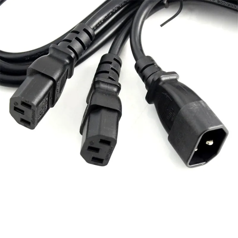 

1M C14-2*C13,IEC320 C14 Male Plug To 2*IEC320 C13 Female Power Extension Cable Cord 3*0.75 square PDU Chassis UPS