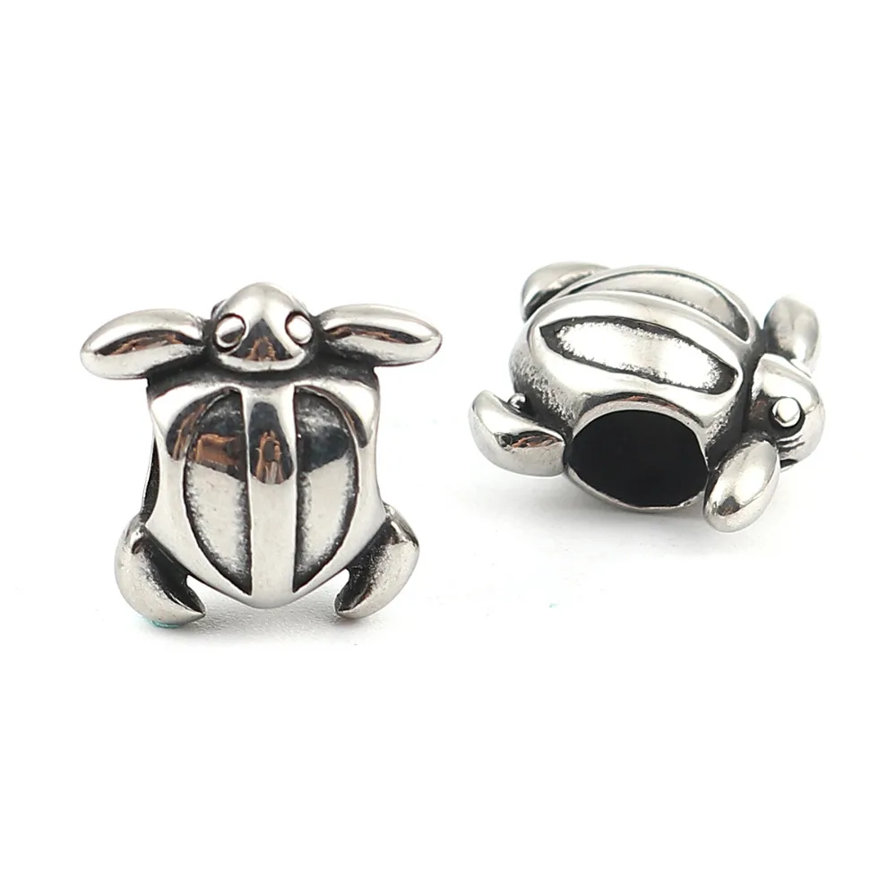 

Doreen Box 304 Stainless Steel 3D Beads Sea Turtle Animal Antique Silver 15mm( 5/8") x 15mm( 5/8"), Hole: Approx 5.2mm, 2 PCs