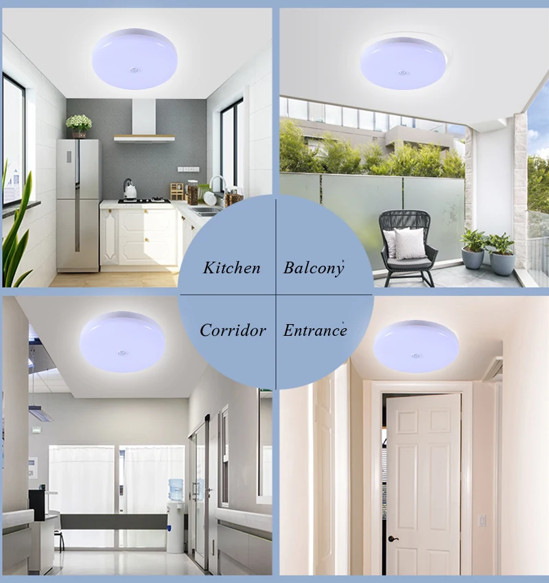 Lâmpadas de Teto com Sensor de Movimento Luz de Teto Pir para Sala de Estar Lampada Levou Noite Iluminação Escadas Varanda Led 13 LED Noite Lâmpadas de Teto Com Sensor