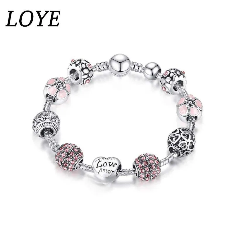 

1 piece zinc alloy silver color DIY shape bracelets setting crystal snake chain bangles for women