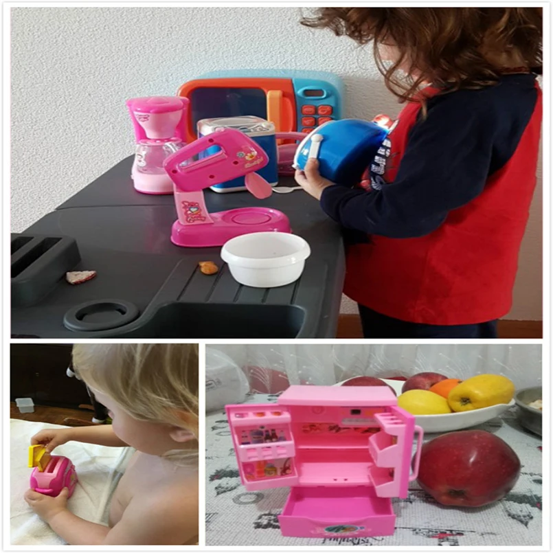 Розовая бытовая техника дети ролевые игры тостер пылесос плита развивающий набор игрушечной посуды для детей девочек игрушка