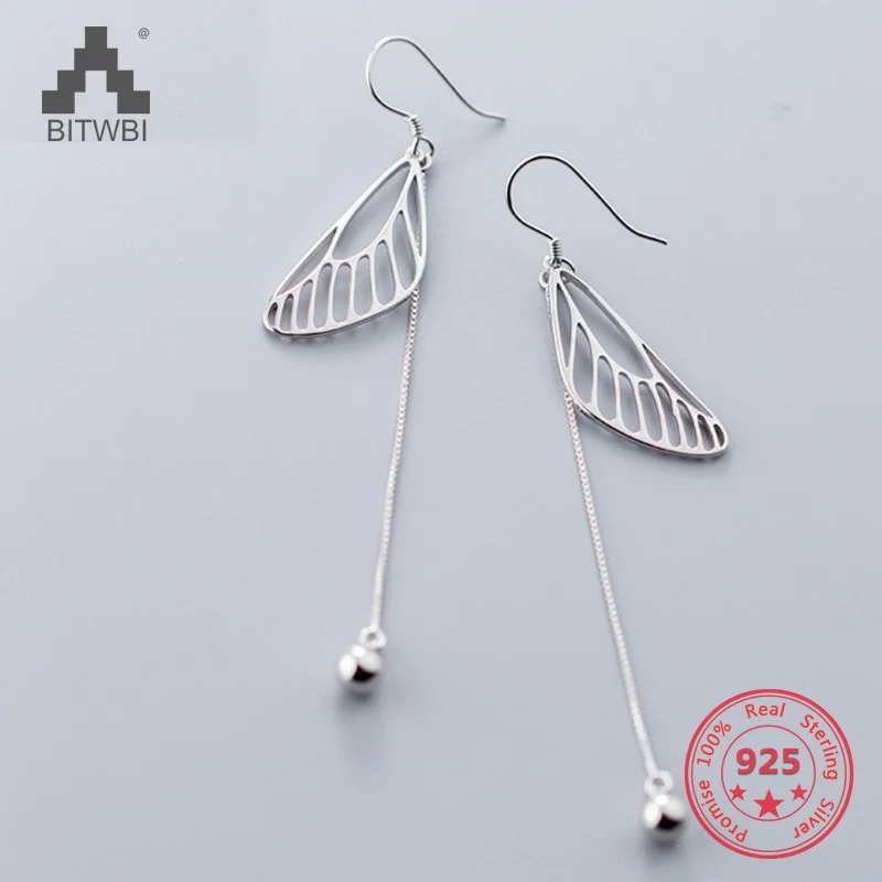 

2018 Hot Sale S 925 Sterling Silver Mix Personality Temperament Wings Drop Earrings