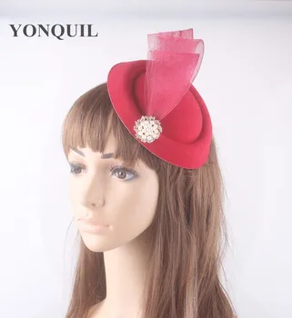 

19Colors select party fascinator millinery hats crinoline decor airline stewardess with hair clips accessories hats 3PCS/LOT