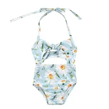 Девушки Купальник Летний Одежда для детей; малышей; девочек жилет с цветочным узором Летние Купальники Купальник Ползунки Комбинезоны#4M06