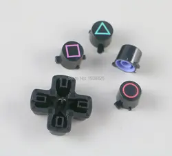 10 компл./лот разноцветные пластиковые кнопки ABXY d-pad Крестик Комплект запчасть для PS4 контроллер ChengChengDianWan