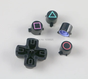 

10sets/lot Multicolor plastic button ABXY Buttons d pad cross button set Repair Part For PS4 controller ChengChengDianWan