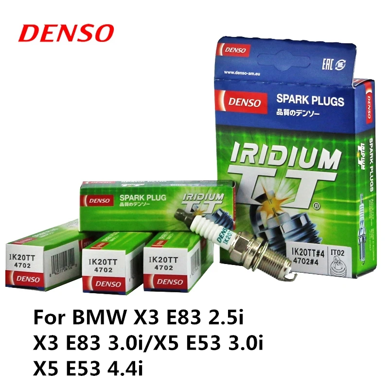 4pieces/set DENSO Car Spark Plug For BMW X3 E83 2.5i X3 E83 3.0i/X5 E53