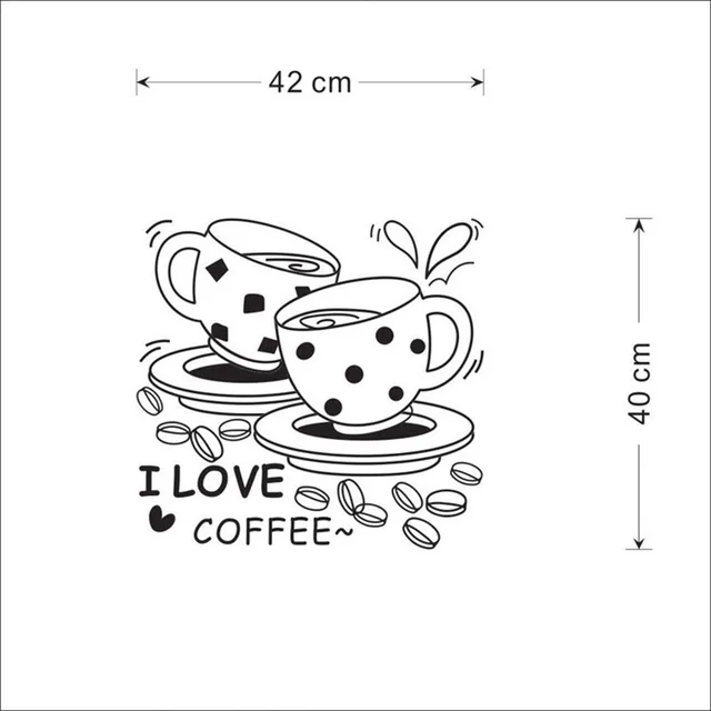 4240cm I LOVE COFFEE Wall Decal Removable Cute Coffee Cup Sticker Kitchen Restaurant 4240cm I LOVE COFFEE Wall Decal Removable Cute Coffee Cup Sticker Kitchen Restaurant