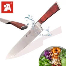 Кухонный нож шеф-повара 8 дюймов нож для нарезки мяса из высокоуглеродистой нержавеющей стали с деревянной ручкой для хлеба и овощей с острым лезвием