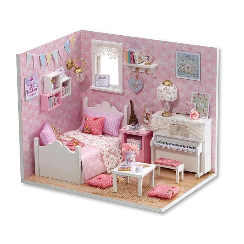 YunNaSi DIY деревянный миниатюрный кукольный домик casinha de boneca Miniatura модель пазла