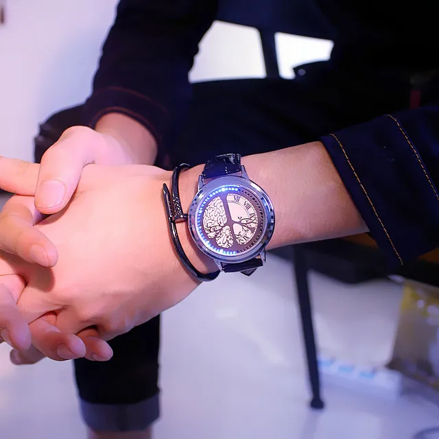 touch screen led couple watch