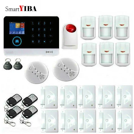 

SmartYIBA Wireless WIFI GSM Security Smart Home Alarm System APP Remote Control Wireless Motion Sensor Alarm Siren Smart Kit