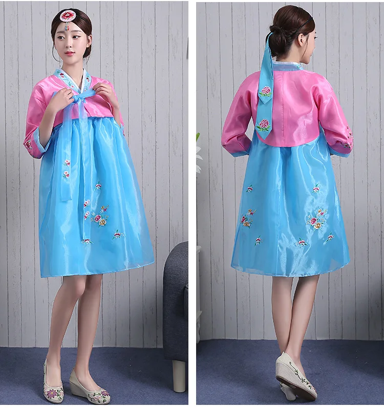 2016 Новинка корейский ханбок Для женщин традиционной корейской Костюмы дамы ханбок корейский летний корейский традиционная одежда