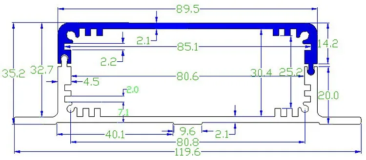 Алюминиевый корпус 90*35*120 мм DIY PCB проект коробка коса Коробка Электроника ограждающая панель настенный монтажный корпус питания