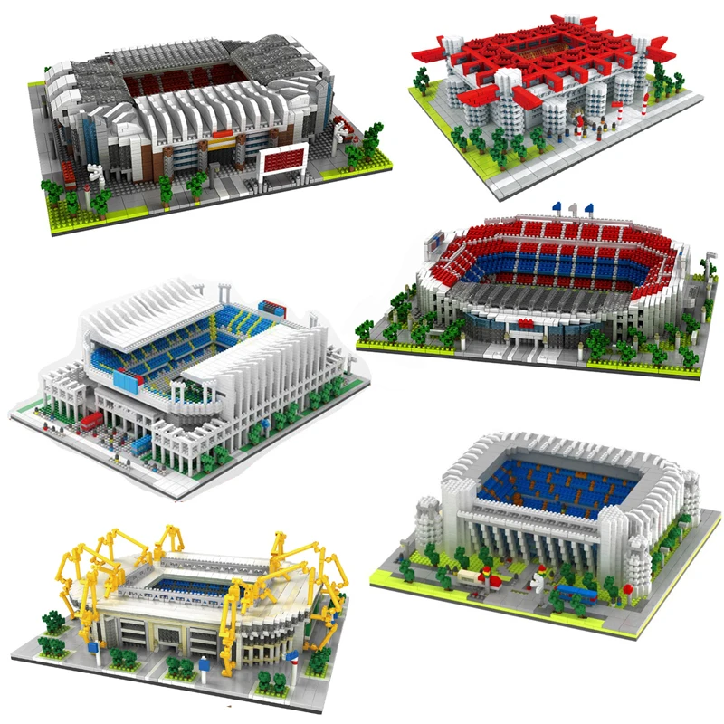 3800PCS Microblock Dortmund FußballPark Stadion Mini Gebäude Modell Blöcke Mini;