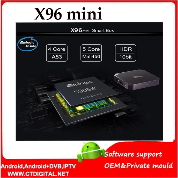 X96 Мини ТВ коробка Android 7 1 ИК датчик опционально 2G 16G 1G 8G Amlogic S905W четырехъядерный