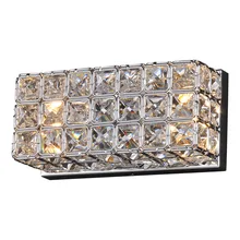 Современные хрустальные кровати настенные лампы в коридор квадратная коробка хрустальные Настенные светильники балкон, коридор зеркало передние хрустальные настенные бра