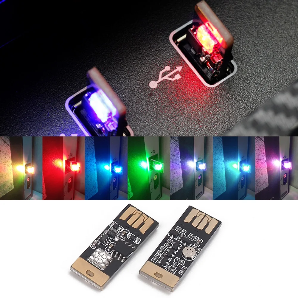 Красочный USB окружающий свет для Audi Slin A6 C6 A3 A4 8P B6 B8 80 A7 Q5 Q7 Автомобильный