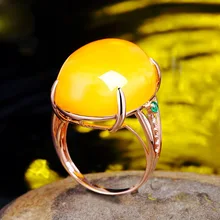 Милое женское желтое кольцо с камнем, роскошная Мода, розовое золото, открытое свадебное кольцо, обещающее регулируемое обручальное кольцо для женщин