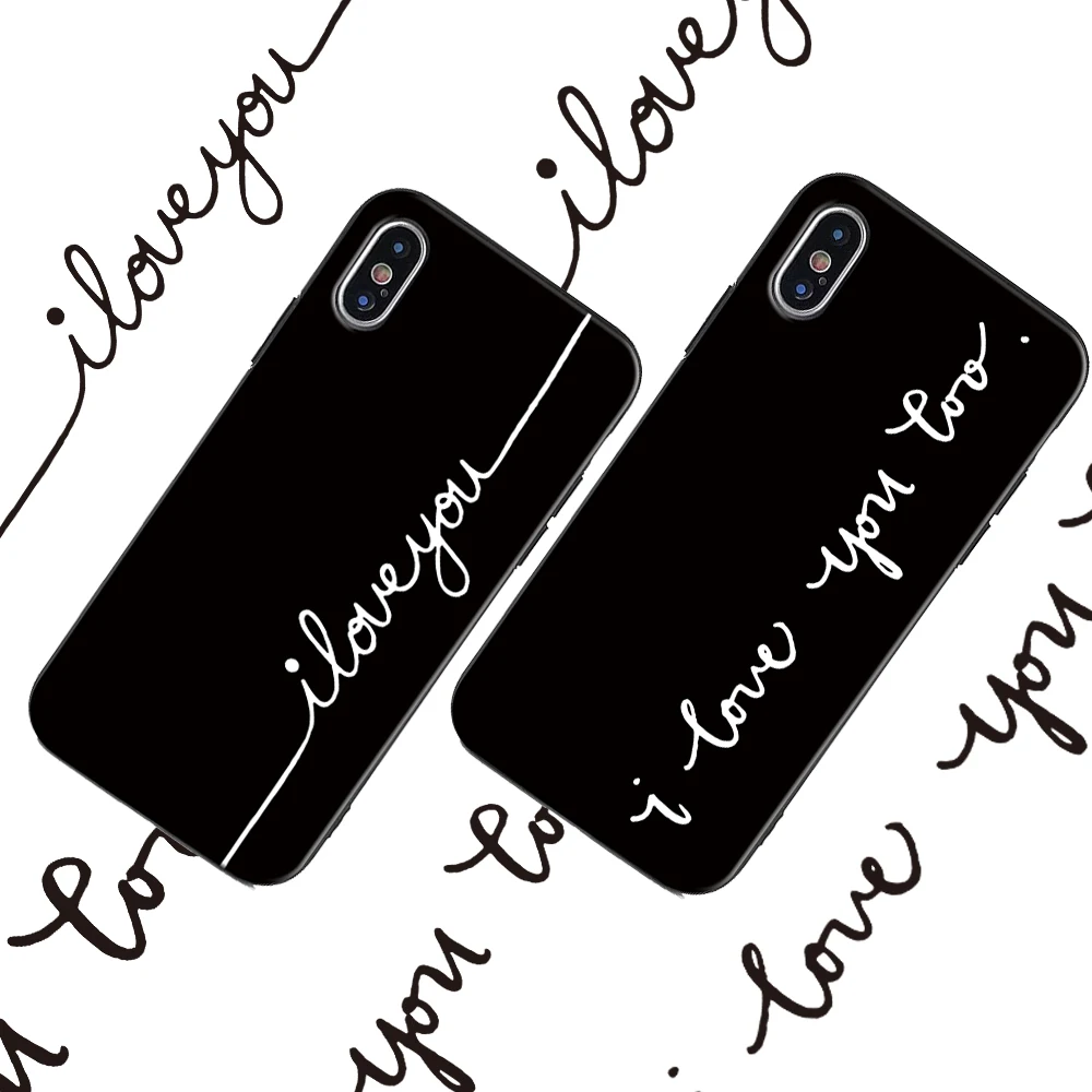 

Letter Print Lovers Phone Case For iphone X XR XS Max Case Ultra thin Soft TPU Clear Back Cover For iphone 6S 5s 7 8 Plus Capa