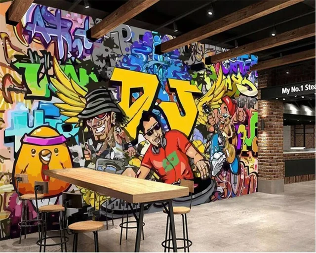 us 9 9 34 off beibehang custom photo mural 3d wallpaper english alphabet graffiti bar ktv background wall wallpaper for walls 3 d papel parede in alphabet graffiti
