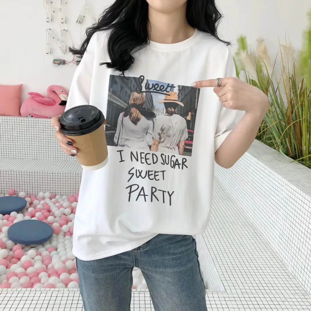 

Shuchan Streetwear Print Pattern Summer T-shirt Women Harajuku New 2019 Casual Tees T Shirts Feminina Lovrly Tops Fashion