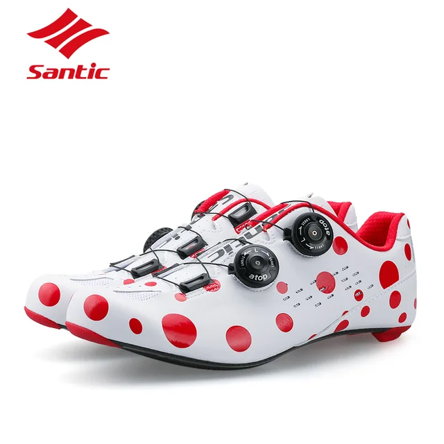 Cheap Santic 2016 Professional Carbon Fiber Road Cycling Shoes Ultralight Breathable Road Bike Shoes Self-locking Bicycle Shoes