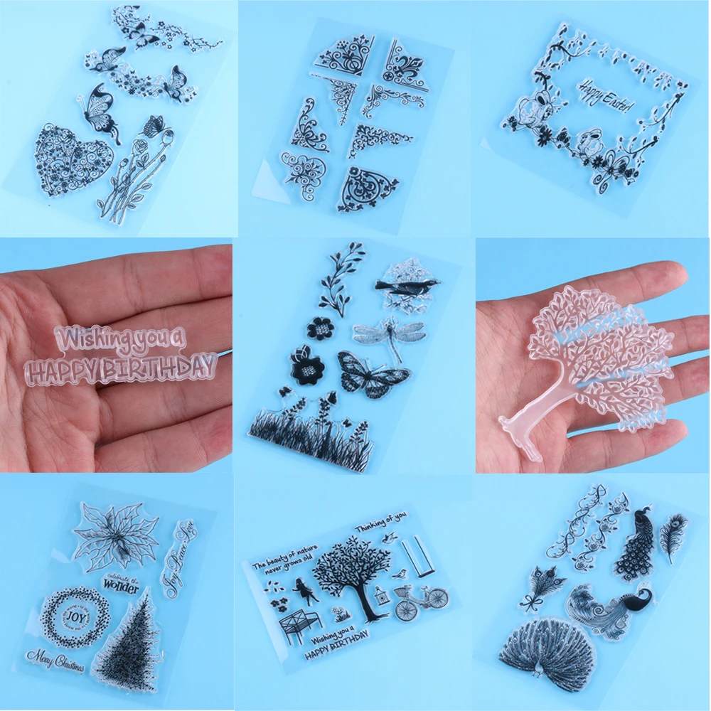 

DIY Butterfly Alphabet Tree Silicone Rubber Stamp Scrapbooking Transparent Stamps DIY Card Making Crafts Photo Album Decor Tools