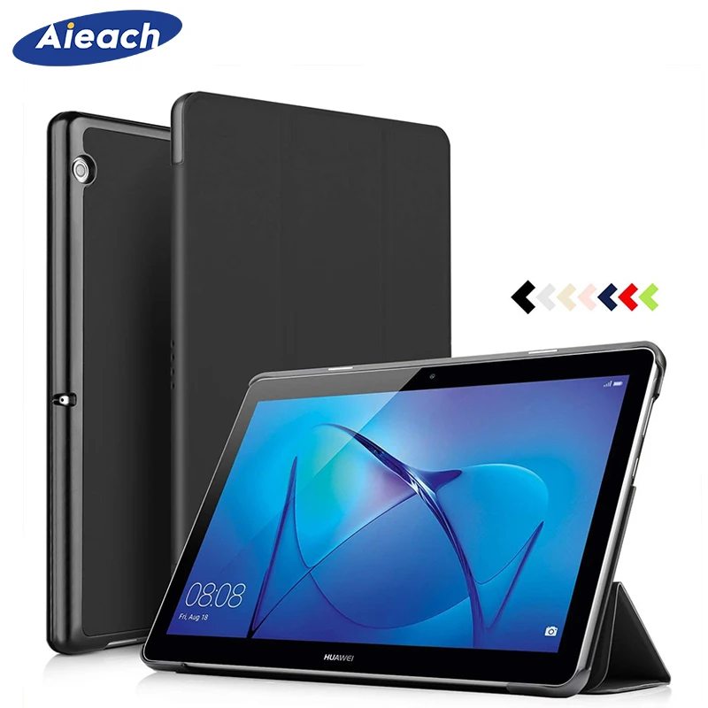 

AIEACH Case For Huawei MediaPad T3 10 AGS-W09 AGS-L09 PU Leather Flip Cover Shockproof PC Hard Back Shell For Huawei T3 10 Case