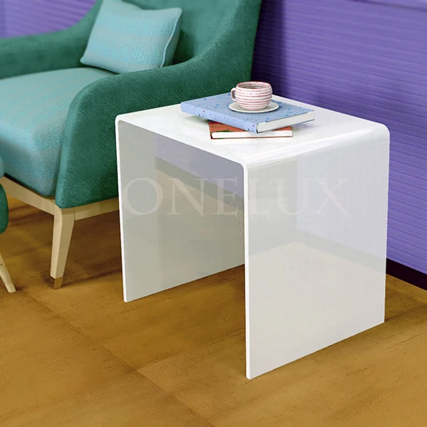 Водопад акриловый случайный диван туалетный столик, Lucite U столы, Perspex боковые столики под ноутбуки-различные цвета - Цвет: white