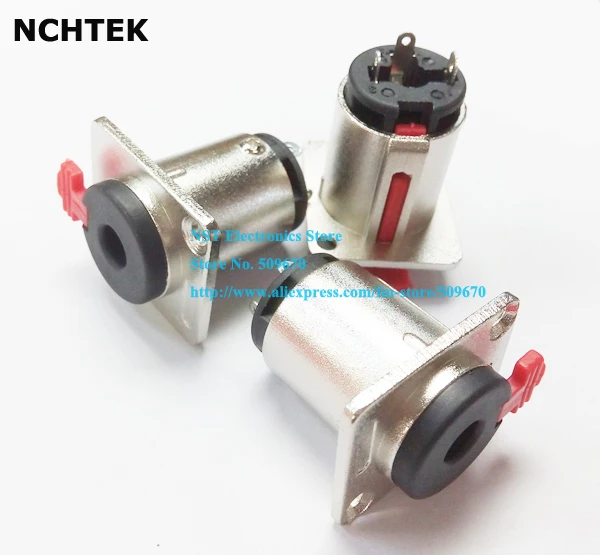 NCHTEK 3 полюса 6 35 мм 1/4 &quotгнездовая панель блокировка шасси Гнездо аудио